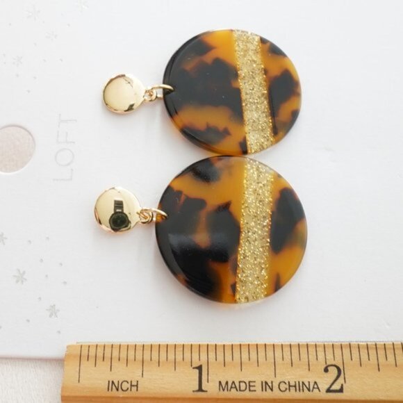 LOFT Glitter Resin Drop Earrings - Picture 2 of 3